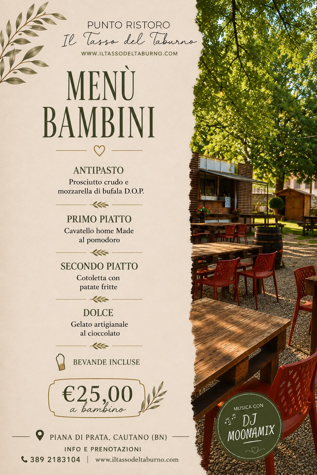 Menù Ferragosto bambini da 25 euro